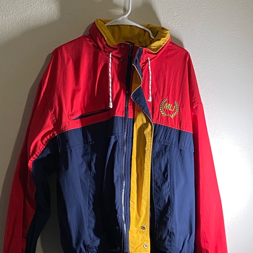 Dunbrook Distinctive Images Retro 80s bomber windbreaker jacket Vintage Size XL